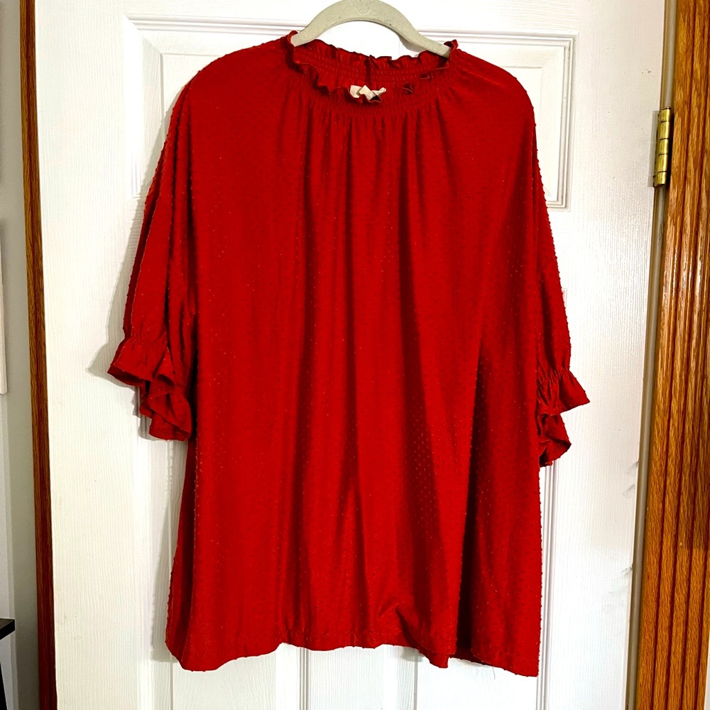 Rust Madewell clickdot blouse